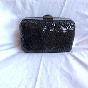 BCBG Max Azaria Black Sequin Evening Bag